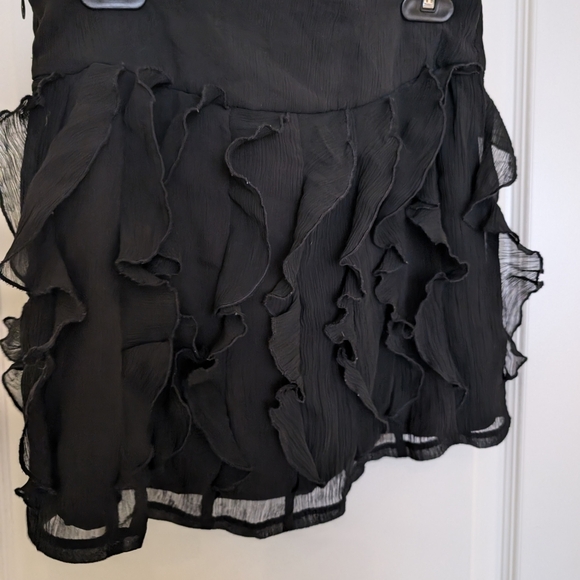 Dkny Black Ruffled Skirt Size Medium - Picture 5 of 7